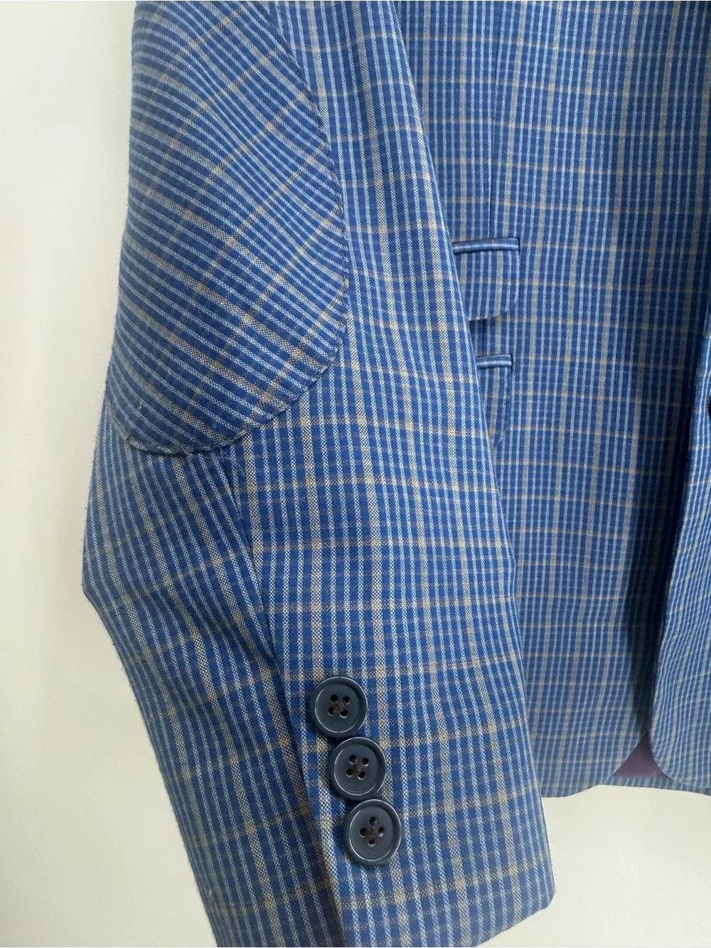 Boys Light Blue Plaid Blazer SZ 17 R By The Princeton Boys Collection